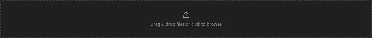 The drag-and-drop upload zone at the top of the media library