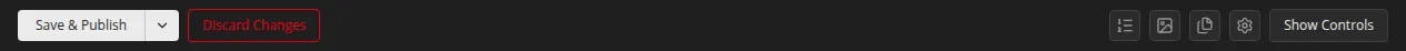 The editor toolbar showing Save & Publish and Discard Changes