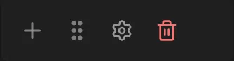 A section's editing controls — add, drag, settings, and delete