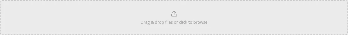 The drag-and-drop upload zone at the top of the media library
