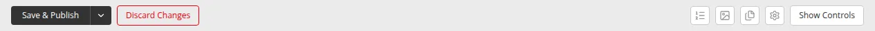 The editor toolbar showing Save & Publish and Discard Changes