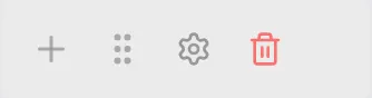 A section's editing controls — add, drag, settings, and delete